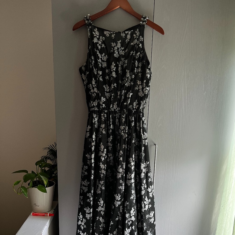 Customized Silver and Black floral dress
